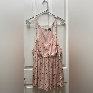 Torrid Plus size 0 pink top with purple butterflies